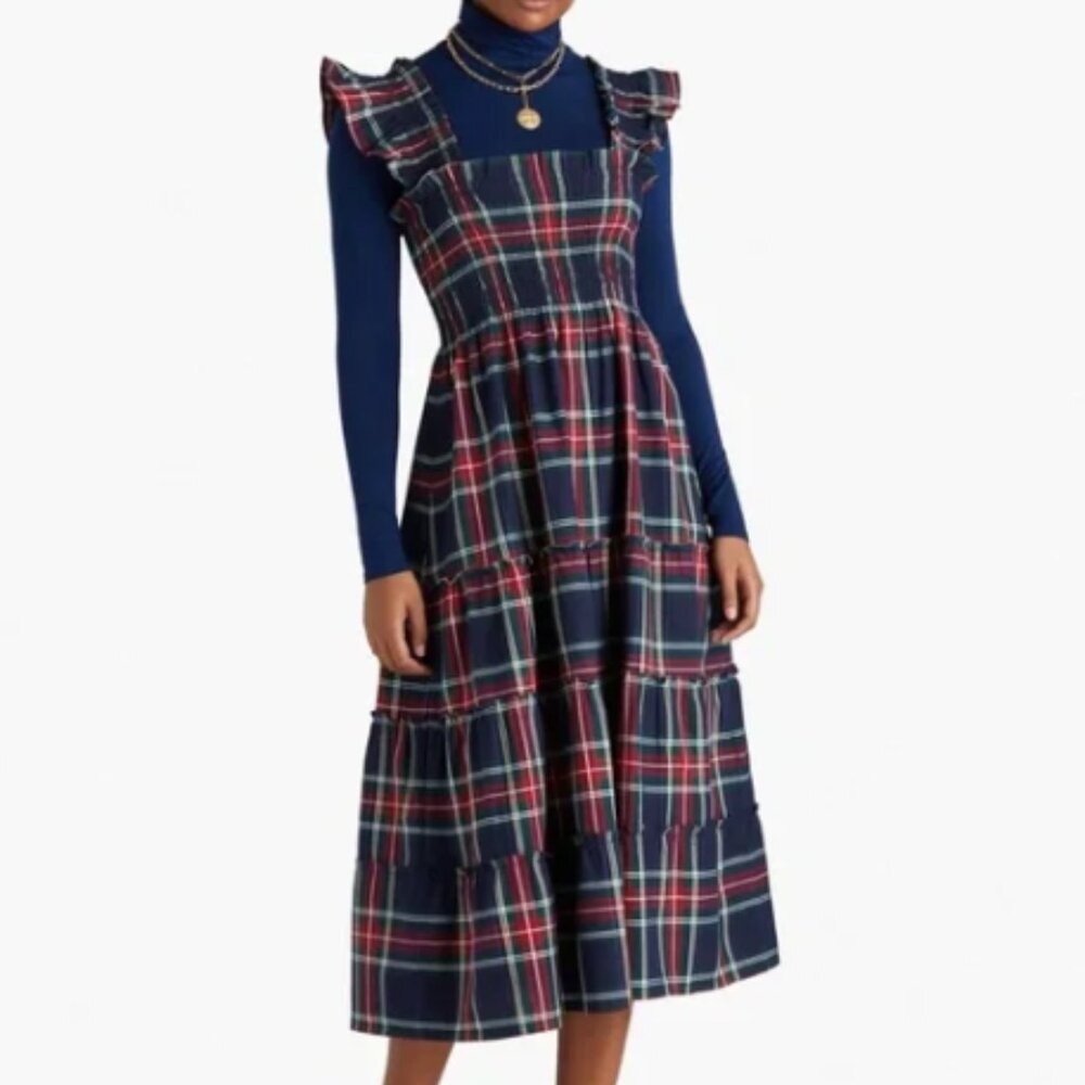 Hill House Home Ellie Nap Dress in navy tartan plaid